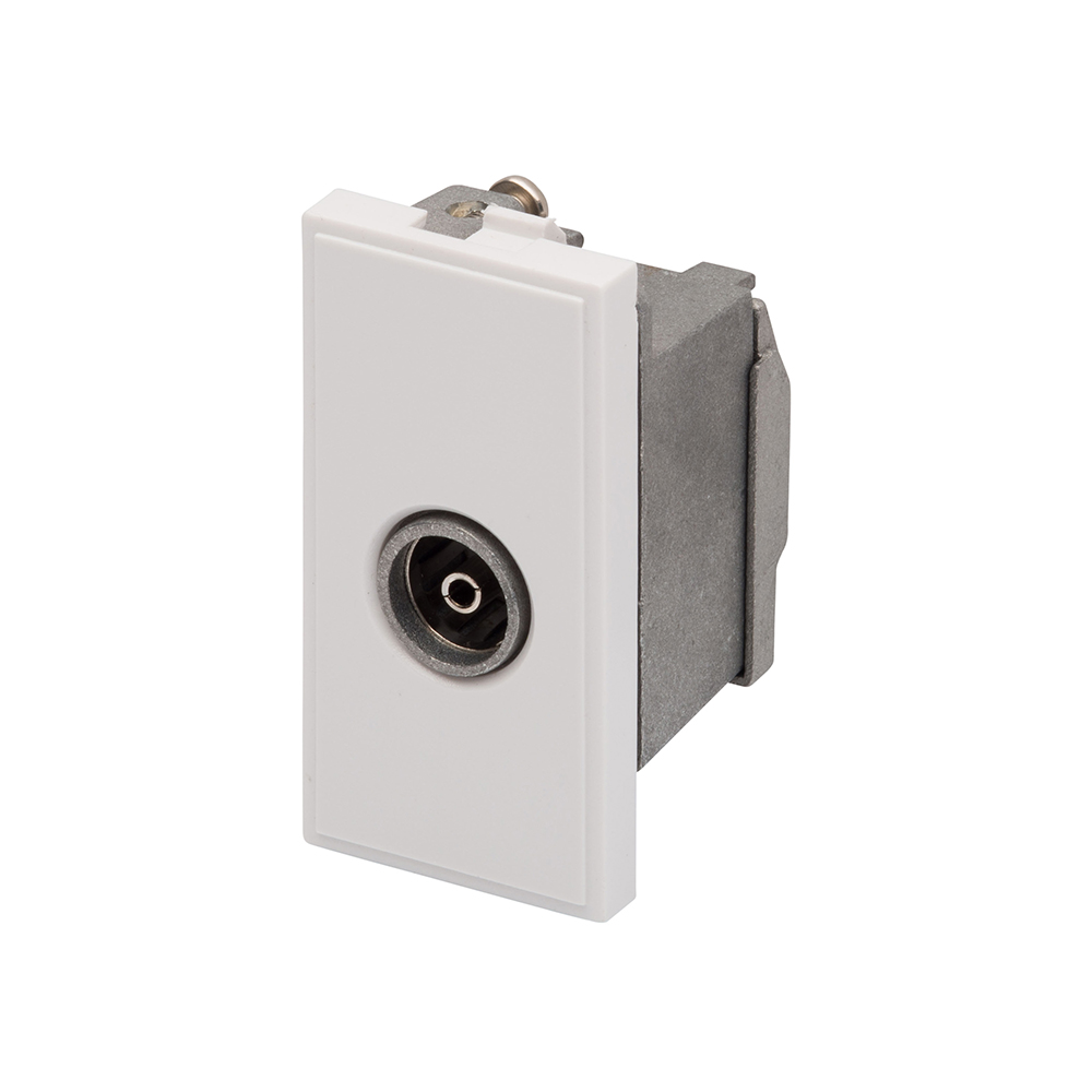 RT TV Female Outlet (25mmx50mm) White RetroTouch Designer Light